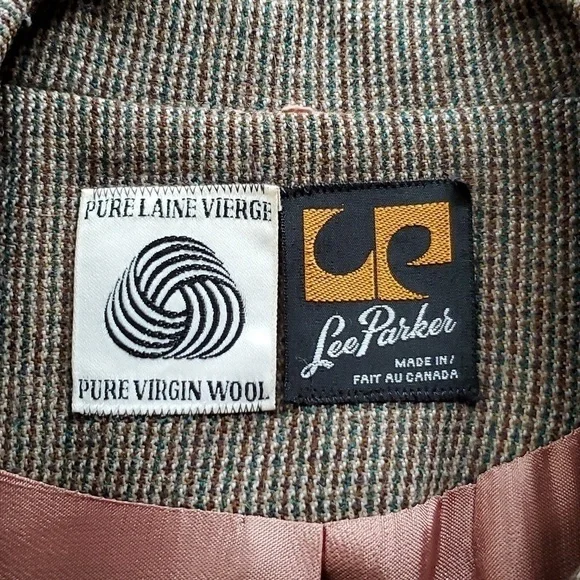 Lee Parker Vintage Brown Pinstripe Pure Wool 2 Button Blazer Est Size S/M - Picture 8 of 14